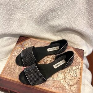 Steve Madden Black and Silver Women's Sandals
